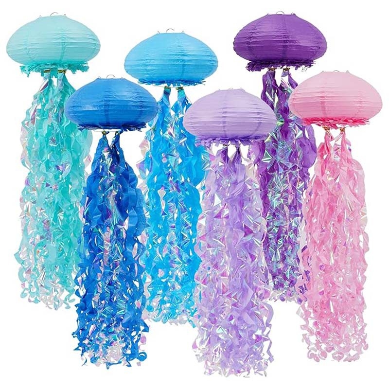 Transfrontalieră en-gros colorat în formă specială de decorațiuni meduze sirenă temă petrecere semicerc decorațiuni petrecere consumabile de decorare