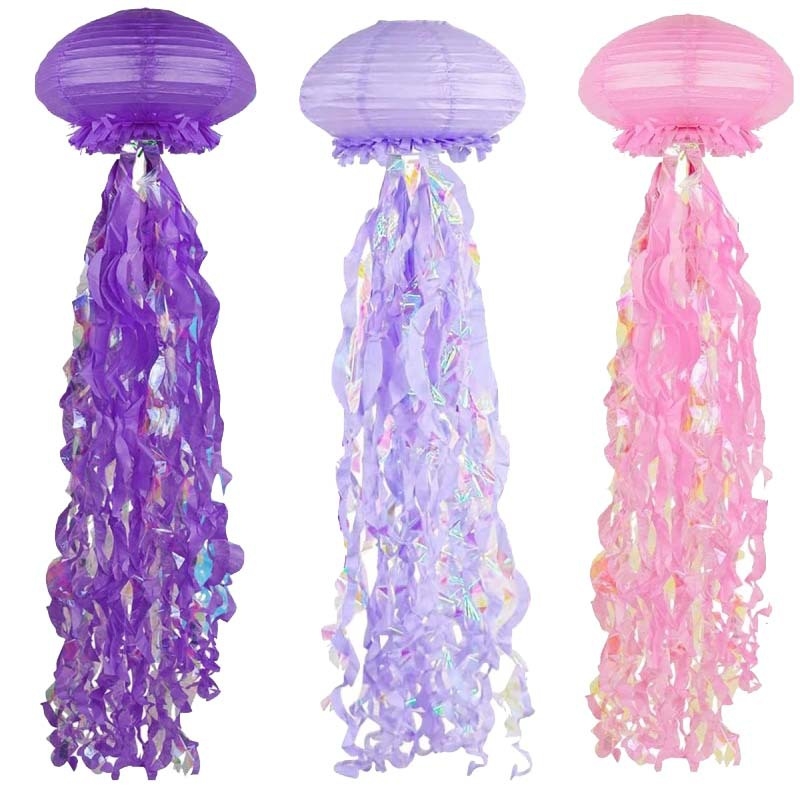 Transfrontalieră en-gros colorat în formă specială de decorațiuni meduze sirenă temă petrecere semicerc decorațiuni petrecere consumabile de decorare