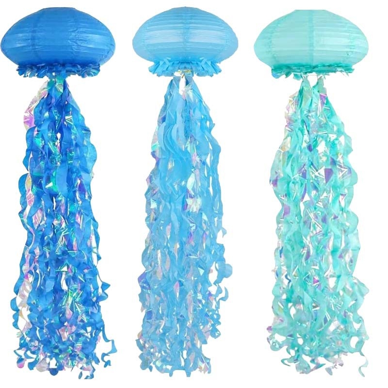 Transfrontalieră en-gros colorat în formă specială de decorațiuni meduze sirenă temă petrecere semicerc decorațiuni petrecere consumabile de decorare