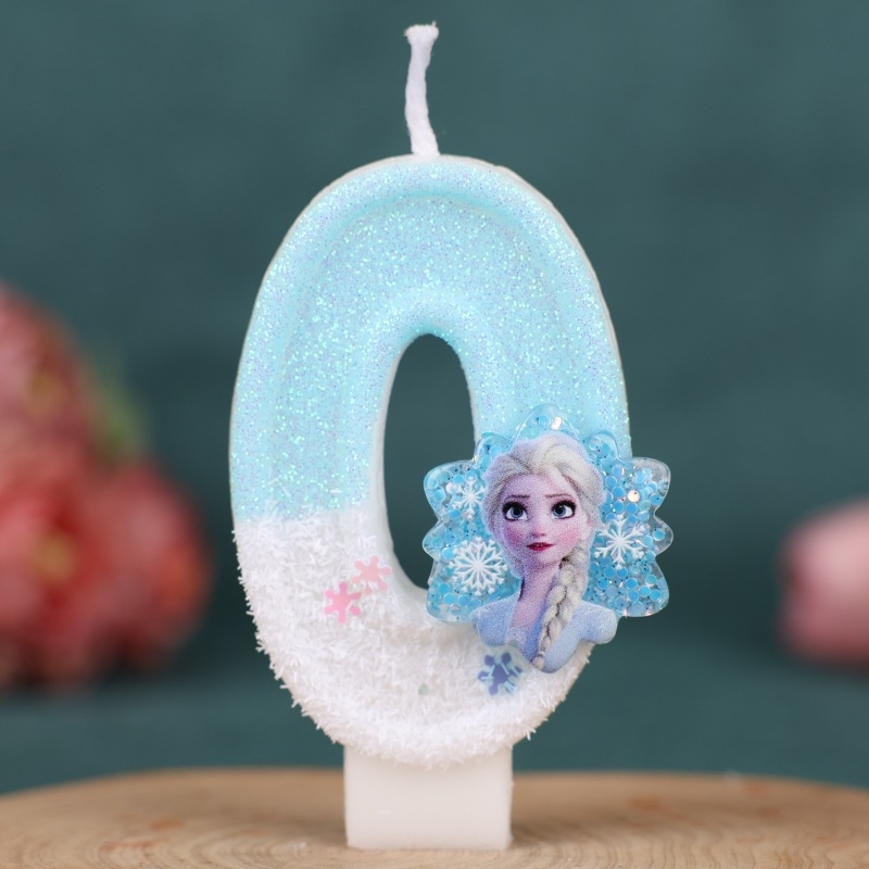 Rankų darbo „Amazon Xiyin“ skaitmeninė gimtadienio žvakė torto vakarėlio dekoravimui, skirta ledo ir sniego gėlių princesei (0–9)