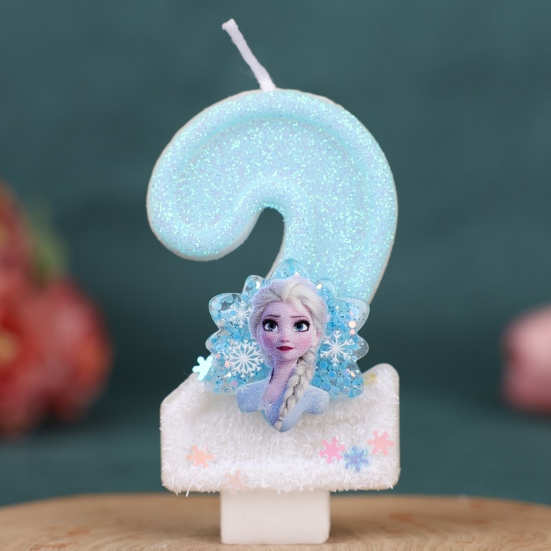 Rankų darbo „Amazon Xiyin“ skaitmeninė gimtadienio žvakė torto vakarėlio dekoravimui, skirta ledo ir sniego gėlių princesei (0–9)