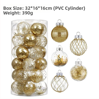 „Amazon“ karšto pardavimo 6 cm 30 vnt. permatomo rutulio plastikinis naminių gyvūnėlių permatomas rutulys kalėdinė dekoracija kalėdinis rutulys didmeninė prekyba