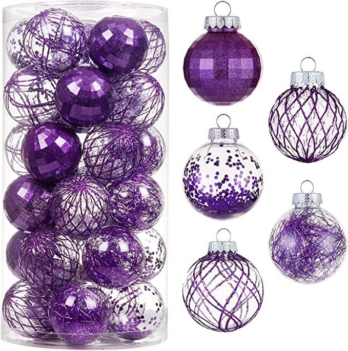 „Amazon“ karšto pardavimo 6 cm 30 vnt. permatomo rutulio plastikinis naminių gyvūnėlių permatomas rutulys kalėdinė dekoracija kalėdinis rutulys didmeninė prekyba