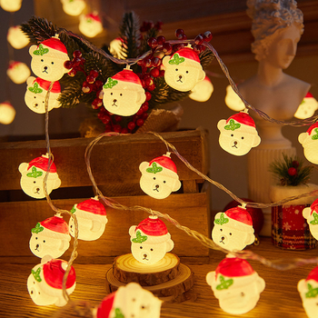 Kalėdinis medinis namelis LED šviesų girlianda Kalėdų eglutės puošmena šventinei atmosferai langų dekoravimas spalvota šviesų girlianda