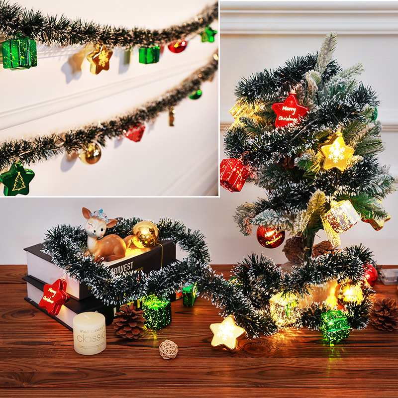 Kalėdinis medinis namelis LED šviesų girlianda Kalėdų eglutės puošmena šventinei atmosferai langų dekoravimas spalvota šviesų girlianda