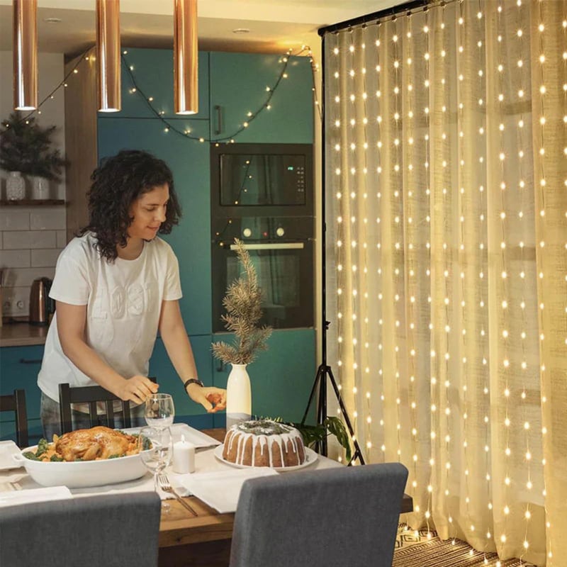 Διασυνοριακή λάμπα LED από χάλκινο σύρμα, δερμάτινη λάμπα κουρτίνας, σειρά από λάμπα USB με τηλεχειριστήριο, εφαρμογή με γάντζο, χριστουγεννιάτικη διακόσμηση υπνοδωματίου γάμου