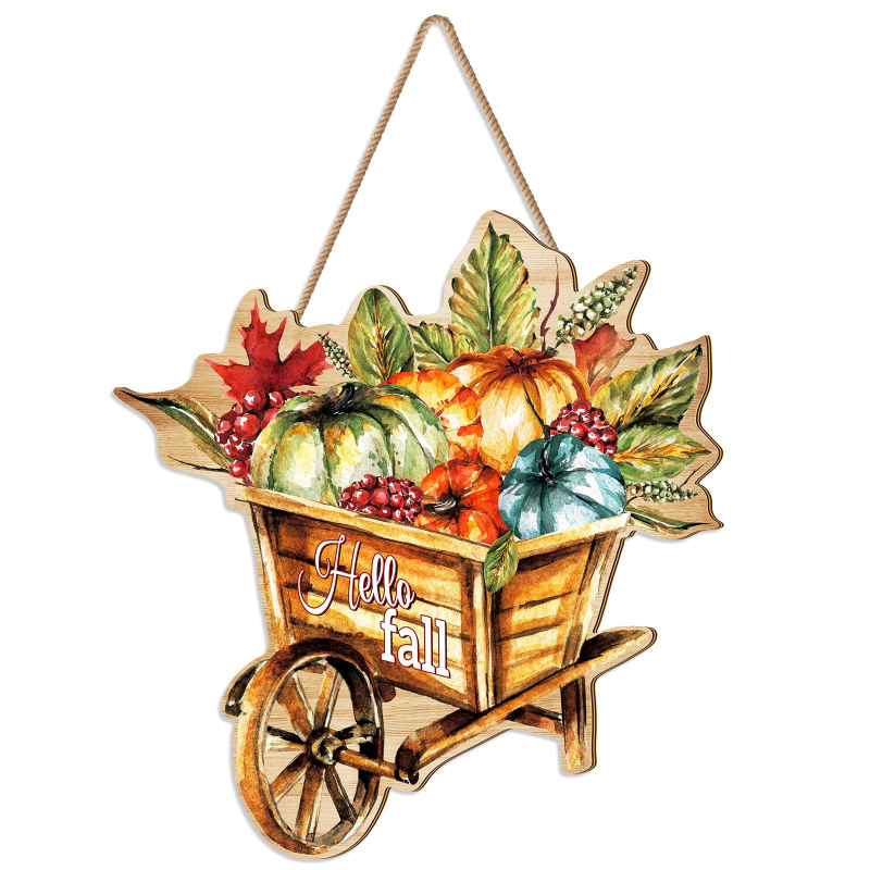 Διασυνοριακή Νέα Κολοκύθα Ξύλινη Πόρτα Πιάτο Κρεμαστό Ευχαριστιών Συγκομιδή Φθινόπωρο Βεράντα Διακοσμήσεις Τοίχου Σπιτιού