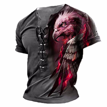 Amazon crossborder Ανδρικά νέα street style 3d ευρωπαϊκά και αμερικανικά αθλητικά κοντομάνικα ανδρικά εκτυπωμένα 3D σχοινιά έξι οπών