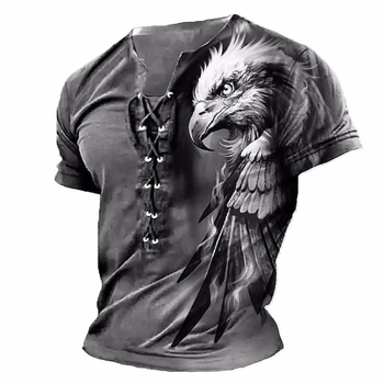 Amazon crossborder Ανδρικά νέα street style 3d ευρωπαϊκά και αμερικανικά αθλητικά κοντομάνικα ανδρικά εκτυπωμένα 3D σχοινιά έξι οπών