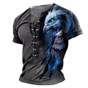 Amazon crossborder Ανδρικά νέα street style 3d ευρωπαϊκά και αμερικανικά αθλητικά κοντομάνικα ανδρικά εκτυπωμένα 3D σχοινιά έξι οπών