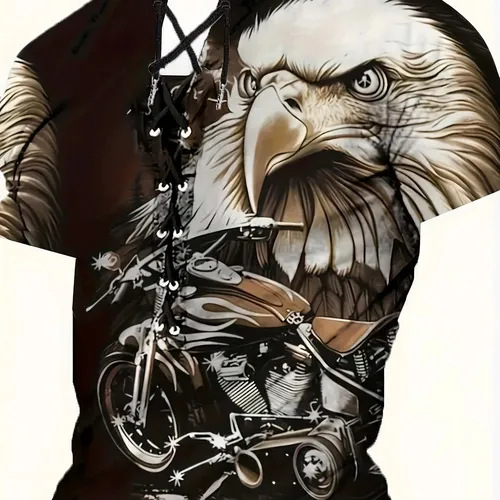 Amazon transfrontalier bărbați stil stradal nou 3D sport european și american mânecă scurtă imprimare 3D cu șase găuri frânghie de purtare