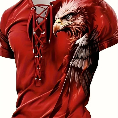 Amazon transfrontalier bărbați stil stradal nou 3D sport european și american mânecă scurtă imprimare 3D cu șase găuri frânghie de purtare