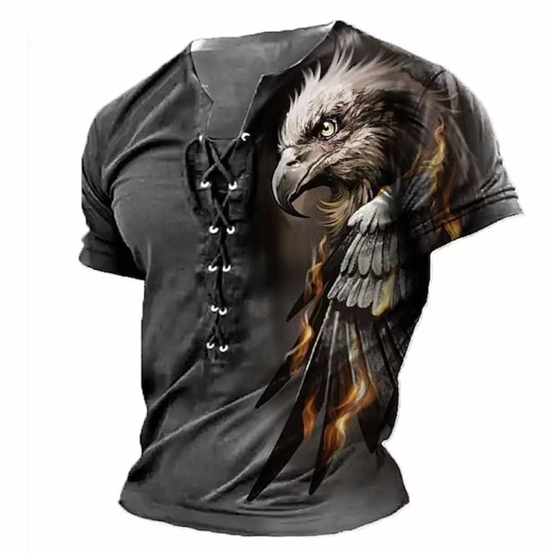 Amazon transfrontalier bărbați stil stradal nou 3D sport european și american mânecă scurtă imprimare 3D cu șase găuri frânghie de purtare