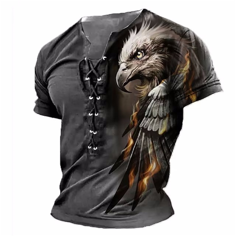 Amazon transfrontalier bărbați stil stradal nou 3D sport european și american mânecă scurtă imprimare 3D cu șase găuri frânghie de purtare