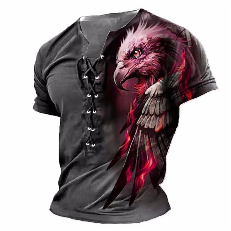 Amazon transfrontalier bărbați stil stradal nou 3D sport european și american mânecă scurtă imprimare 3D cu șase găuri frânghie de purtare