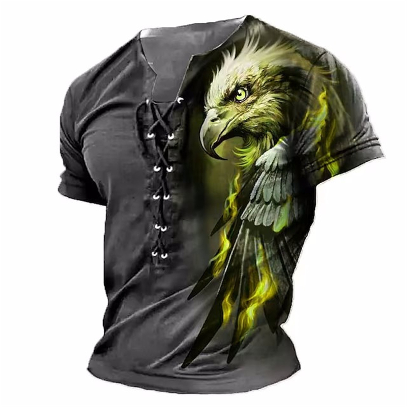 Amazon transfrontalier bărbați stil stradal nou 3D sport european și american mânecă scurtă imprimare 3D cu șase găuri frânghie de purtare