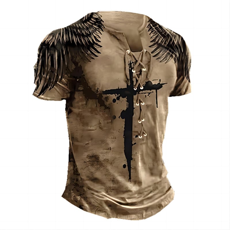 Amazon transfrontalier bărbați stil stradal nou 3D sport european și american mânecă scurtă imprimare 3D cu șase găuri frânghie de purtare