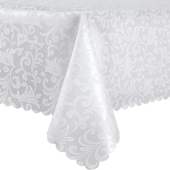 Hullámos szélű, téglalap alakú, jacquard szatén terítő, sokféle alkalomra alkalmas, több színben kapható