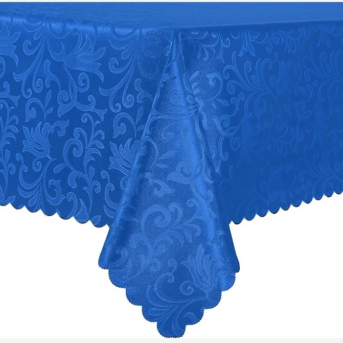 Hullámos szélű, téglalap alakú, jacquard szatén terítő, sokféle alkalomra alkalmas, több színben kapható