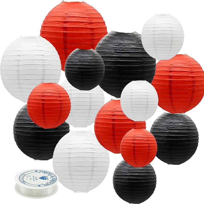 Amazon 15 tk värviline paberlatern sobib kaubanduskeskuse mööbli paigutuse kaunistuseks ümmargused kokkupandavad paberlaterna kaunistused