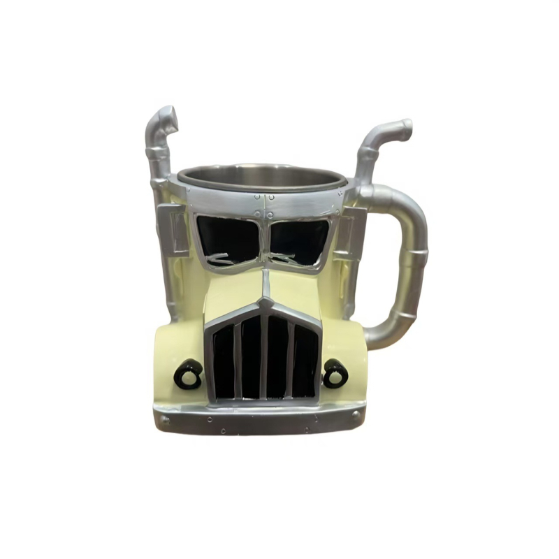 Határokon átnyúló új, európai stílusú, kézzel készített teherautó kávéscsésze gyantából készült kézműves asztali autódíszek fejlett érzékkel