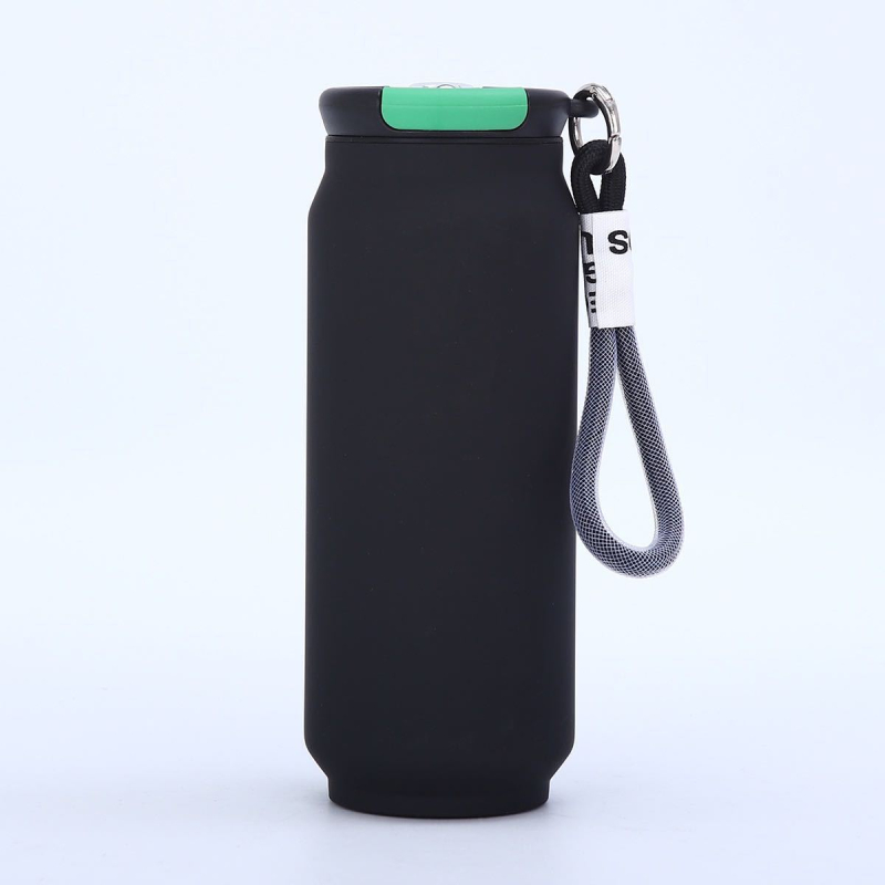 Új, mutatós, kétrétegű vákuumos termosz, 304 rozsdamentes acél termosz, kültéri hordozható konzerv kötéllel