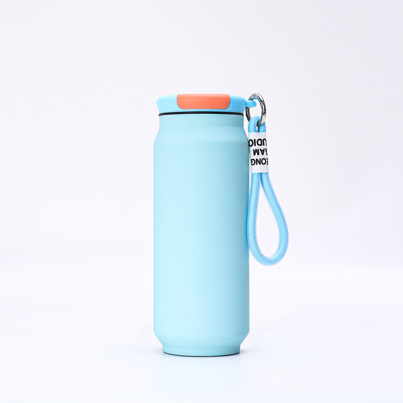 Új, mutatós, kétrétegű vákuumos termosz, 304 rozsdamentes acél termosz, kültéri hordozható konzerv kötéllel