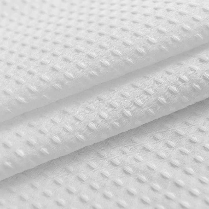 Perdea de duș din poliester, îngroșată, albă, tip vafă, impermeabilă, pentru baie, din material decorativ, perdea de duș, greutate mare pentru hoteluri