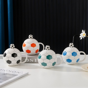 Κεραμικό Κύπελλο Ποδοσφαίρου Παγκόσμιου Κυπέλλου Υψηλής Ομορφιάς και Αξίας με Καπάκι, Αθλητικό Αναμνηστικό, Κούπα Νερού Planet Cup, Συνοδευτική Τελετή