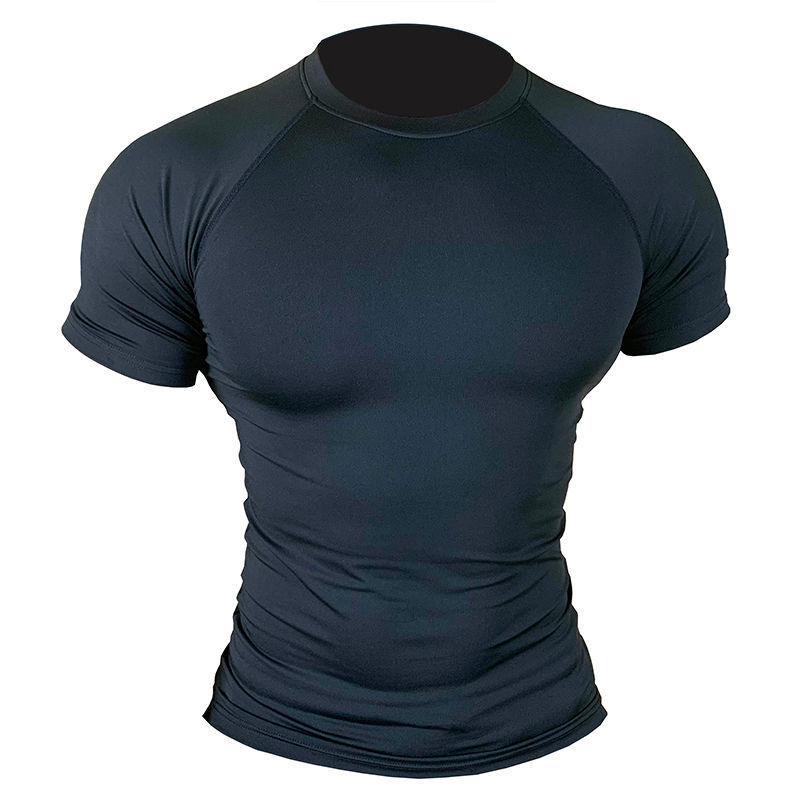 Vasaros nauji fitneso drabužiai vyrams, greitai džiūstančios elastinės tamprės, sportinės trumparankovės palaidinės, treniruočių marškinėliai, lyginimo tendencija
