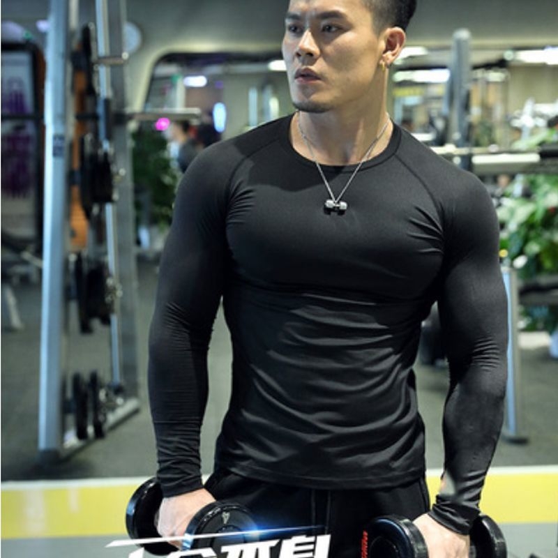 Vasaros nauji fitneso drabužiai vyrams, greitai džiūstančios elastinės tamprės, sportinės trumparankovės palaidinės, treniruočių marškinėliai, lyginimo tendencija