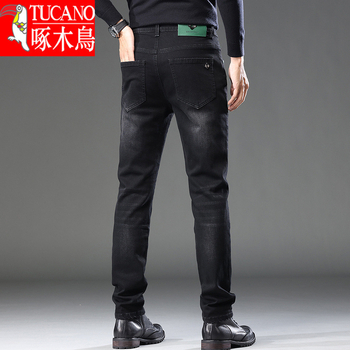 Мъжки дънки Woodpecker, есенни, 2025 г., модни, нови, с прилепнал крой, ежедневни, прави, универсални панталони