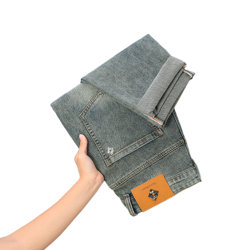 Woodpecker őszi farmer férfi 2025 divatos új, karcsúsított nadrág, lábszár, alkalmi, egyenes szabású, minden mérkőzésre alkalmas nadrág