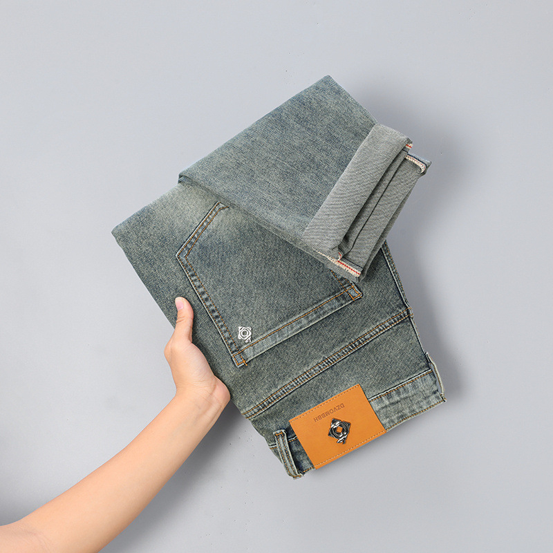 Woodpecker őszi farmer férfi 2025 divatos új, karcsúsított nadrág, lábszár, alkalmi, egyenes szabású, minden mérkőzésre alkalmas nadrág