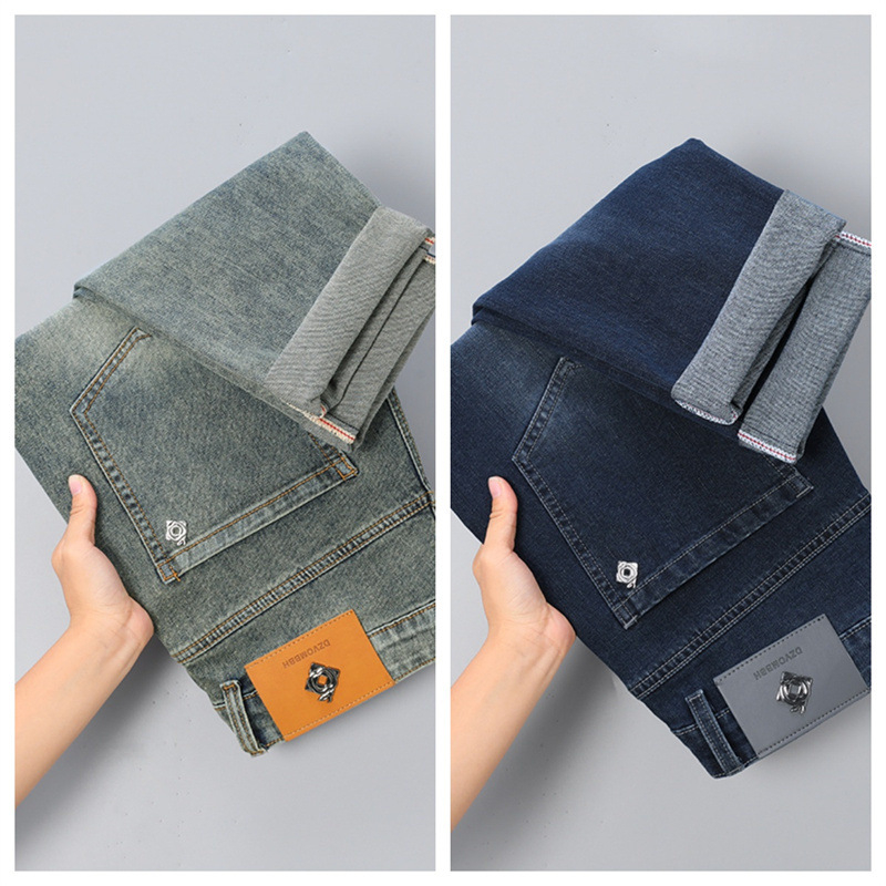 Woodpecker őszi farmer férfi 2025 divatos új, karcsúsított nadrág, lábszár, alkalmi, egyenes szabású, minden mérkőzésre alkalmas nadrág