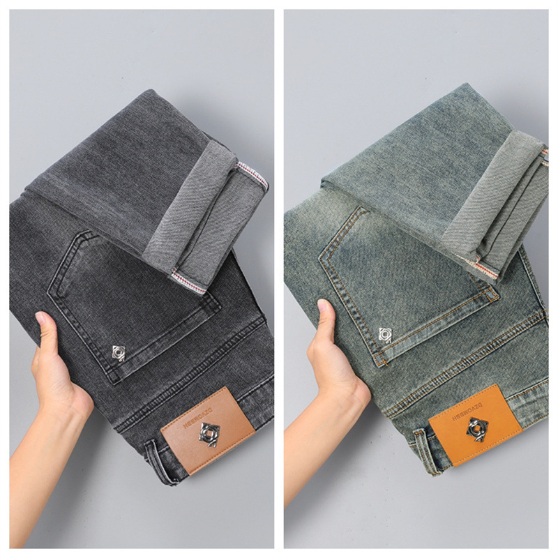 Woodpecker őszi farmer férfi 2025 divatos új, karcsúsított nadrág, lábszár, alkalmi, egyenes szabású, minden mérkőzésre alkalmas nadrág