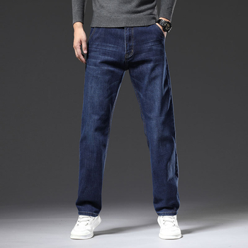 Blugi drepți largi pentru bărbați 2025 primăvara și toamna stil nou pantaloni de afaceri pentru bărbați de vârstă mijlocie pantaloni casual elastici de primăvară pentru bărbați