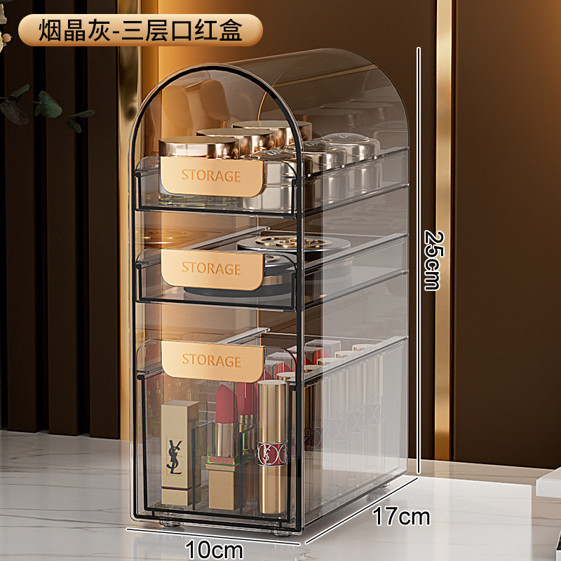 Kosmeetika hoiukast tolmukindel lauaarvuti suure mahutavusega huulepulk nahahoolduspintsel ämber ehete tualettlaud korraldav hoiuriiul