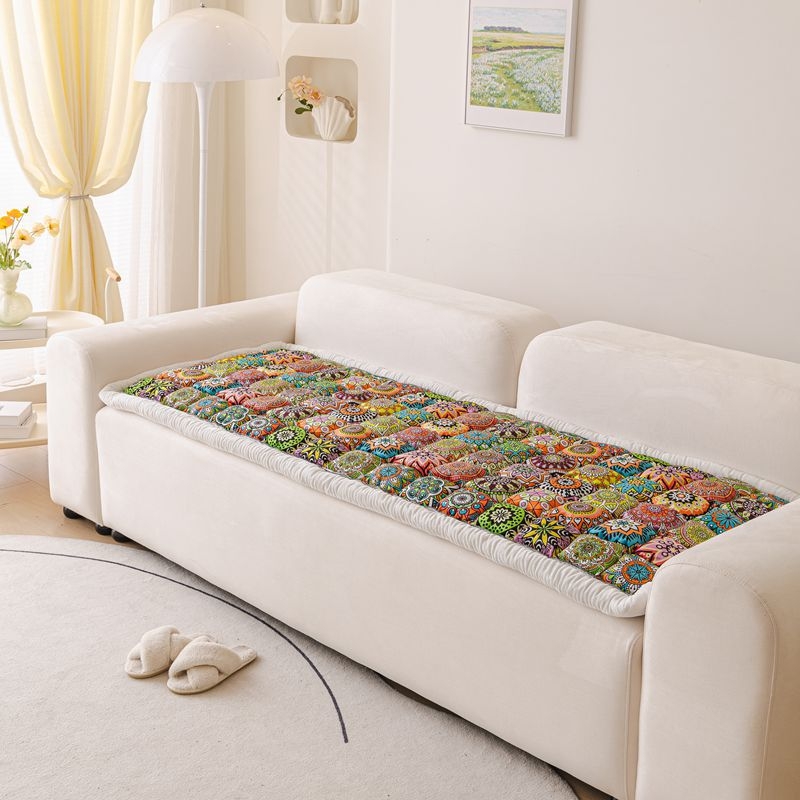 Új, vastagított, puha pamut kanapépárna a négy évszakhoz, univerzális, csúszásmentes, csúcskategóriás, könnyű, luxus krémszínű pamutpárna