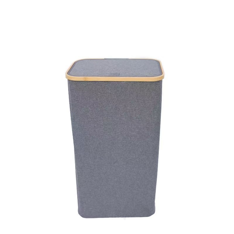 Oksfordo audinio nešvarių drabužių krepšys sulankstomas bambuko rėmo nešvarių drabužių krepšys su tinklelio maišu žaislų ir užkandžių laikymas