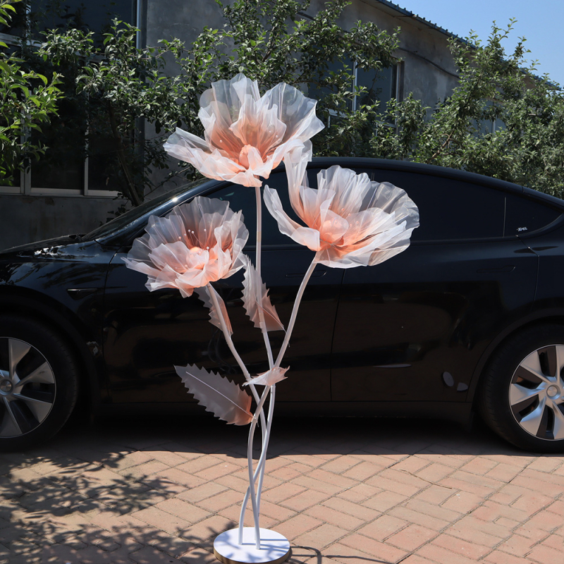 Ablakvédő mákvirág nagy virág kültéri esküvői dekoráció forgatási kellékek csúcskategóriás jelenet dekoratív virágöltöny