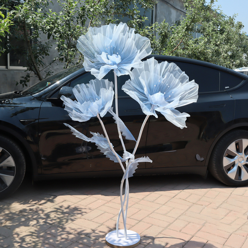 Ablakvédő mákvirág nagy virág kültéri esküvői dekoráció forgatási kellékek csúcskategóriás jelenet dekoratív virágöltöny