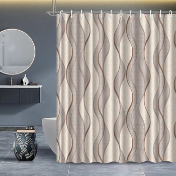 Άμεση προμήθεια εργοστασίου με ριγέ κουρτίνα ντους ψηφιακής εκτύπωσης από πολυεστέρα αδιάβροχη κουρτίνα ντους μπάνιου