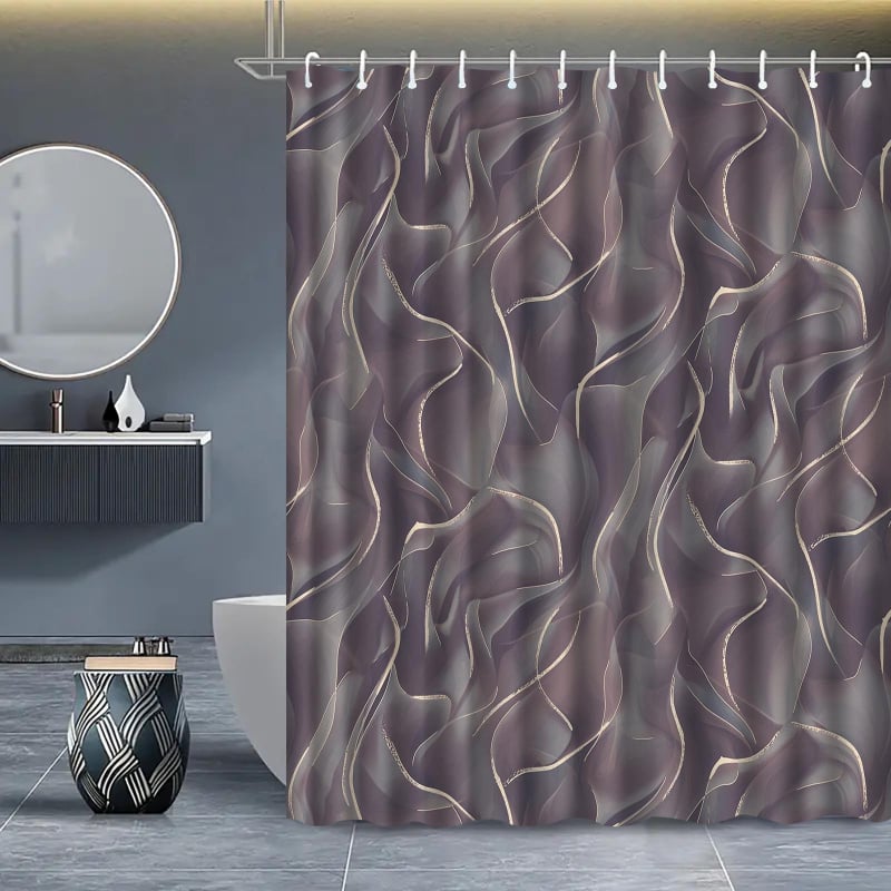 Furnizare directă din fabrică, perdea de duș cu dungi, imprimare digitală, perdea de duș impermeabilă din poliester, perdea de duș pentru baie