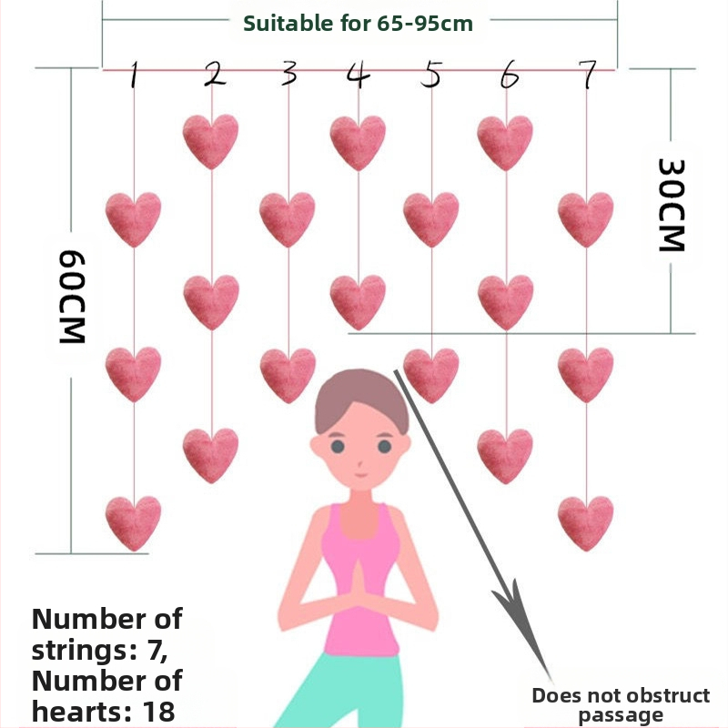 Популярни завеси за врати от цял свят, любовни завеси за врати, прегради, висящи завеси, момичешки сърца, сладки розови прасковени сърца в корейски стил
