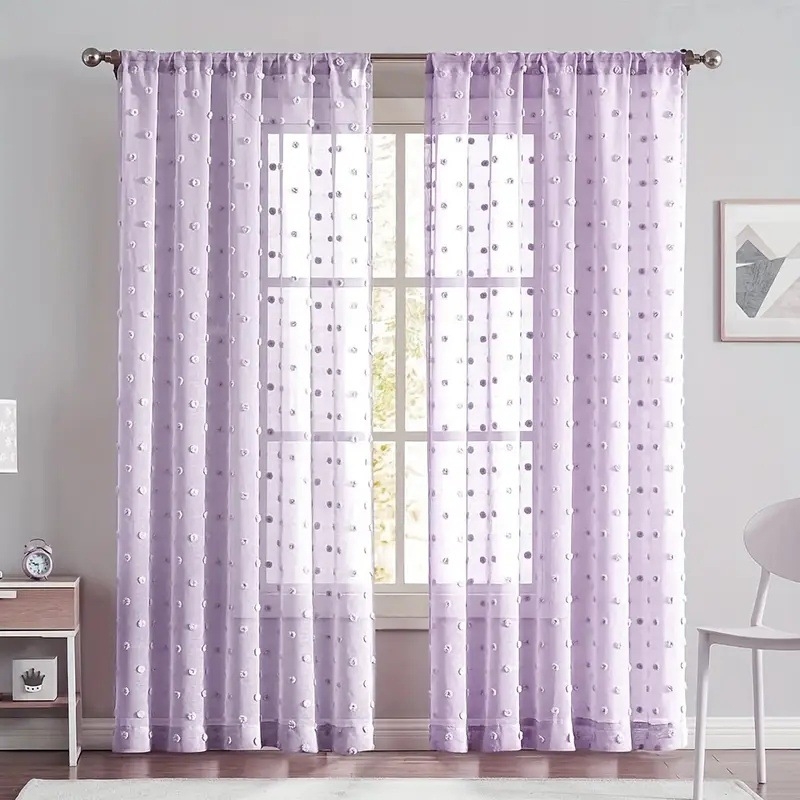 2 vnt. naujos, vientisos spalvos, mažos kailio kamuoliuko užuolaidos svetainei, miegamajam, dekoratyvinės užuolaidos, suasmenintos dekoratyvinės strypo užuolaidos