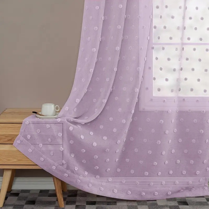 2 vnt. naujos, vientisos spalvos, mažos kailio kamuoliuko užuolaidos svetainei, miegamajam, dekoratyvinės užuolaidos, suasmenintos dekoratyvinės strypo užuolaidos