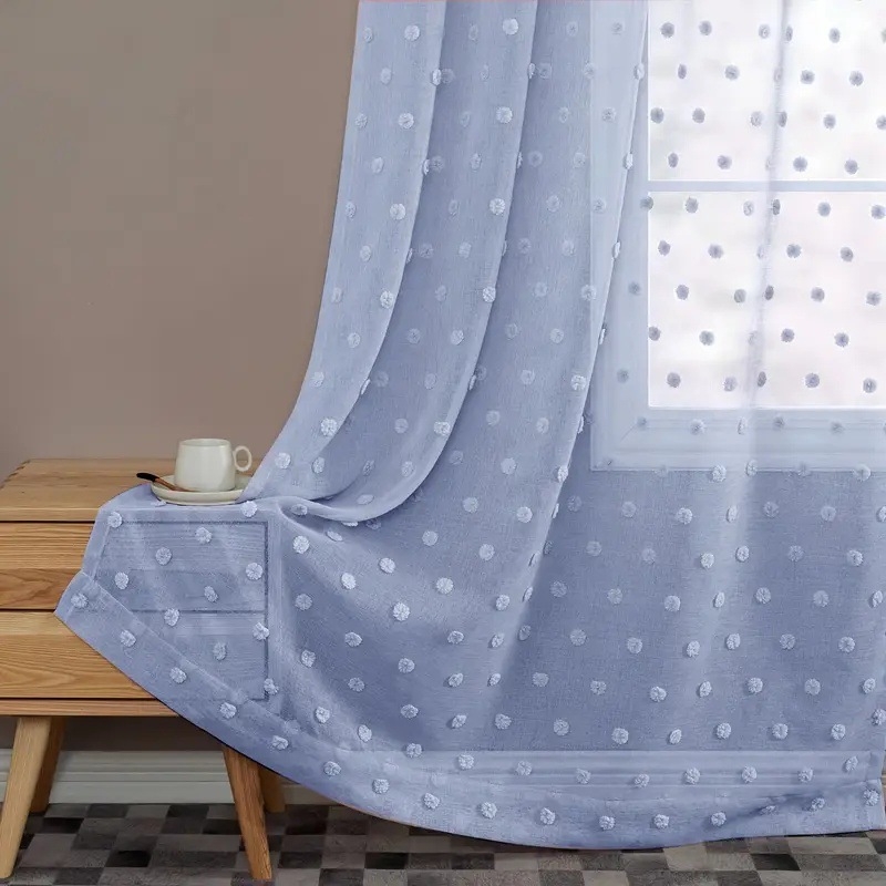 2 vnt. naujos, vientisos spalvos, mažos kailio kamuoliuko užuolaidos svetainei, miegamajam, dekoratyvinės užuolaidos, suasmenintos dekoratyvinės strypo užuolaidos