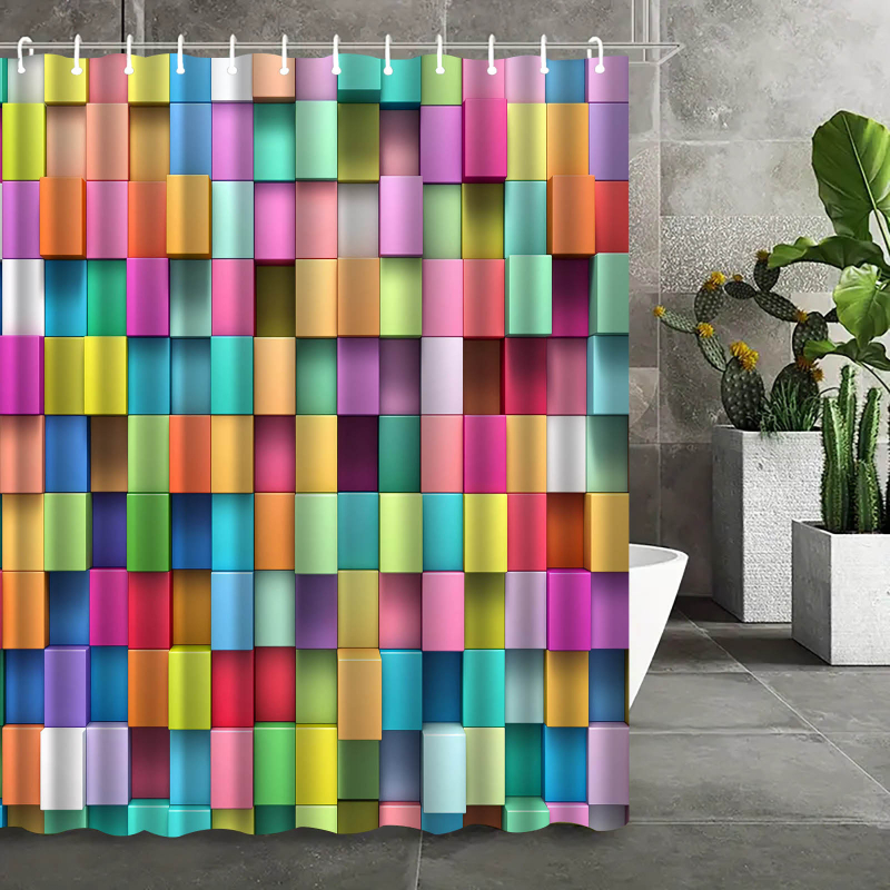 Cortina de duș îngroșată cu imprimare digitală Amazon transfrontalieră, costum anti-perforare, perdea de duș impermeabilă și rezistentă la mucegai