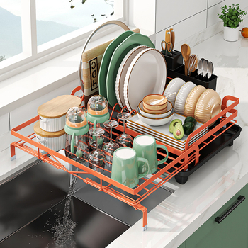 Indų laikymo lentynėlė virtuvei Indų nutekėjimo lentynėlė Daugiafunkcinė spalva Mėlyna Žalia Geltona Rožinė Lazdelių laikymo lentynėlė